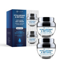 Clear Beauty Hyalurons   ure & Retinol Tag/Nacht Feuchtigkeitscreme-Set     Dermatologisch getestet, Anti-Aging, feuchtigkeitsspendend, gegen feine L