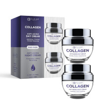 Clear Beauty Collagen Tages-/Nacht-Feuchtigkeitscreme-Set  Dermatologisch getestet, reduziert Hautunreinheiten, Falten und feine Linien, feuchtigkei