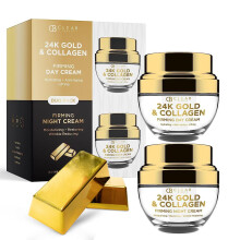 Clear Beauty 24K Gold & Collagen Feuchtigkeitscreme-Set f r Tag und Nacht Dermatologisch getestete feuchtigkeitsspendende Anti-Aging-Creme. Nat