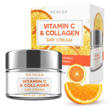 Skin 2.0 Vitamin C och Collagen Face Moisturizer - Hudlkare Testad - Anti-Aging Skin Tightening Ljusande Vitamin C Ansiktskrm - Cruelty Free Ko