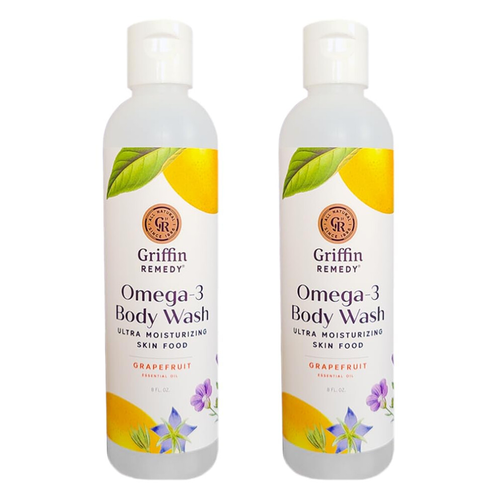 Griffin Remedy Omega - 3 Body Wash - Grapefruit Essential Oils and Organic MSM  Creamy  Moisturizing  All-Natural  Paraben-Free  Sulfate-Free 8 f-image-OPC-PHTGD68-NEW
