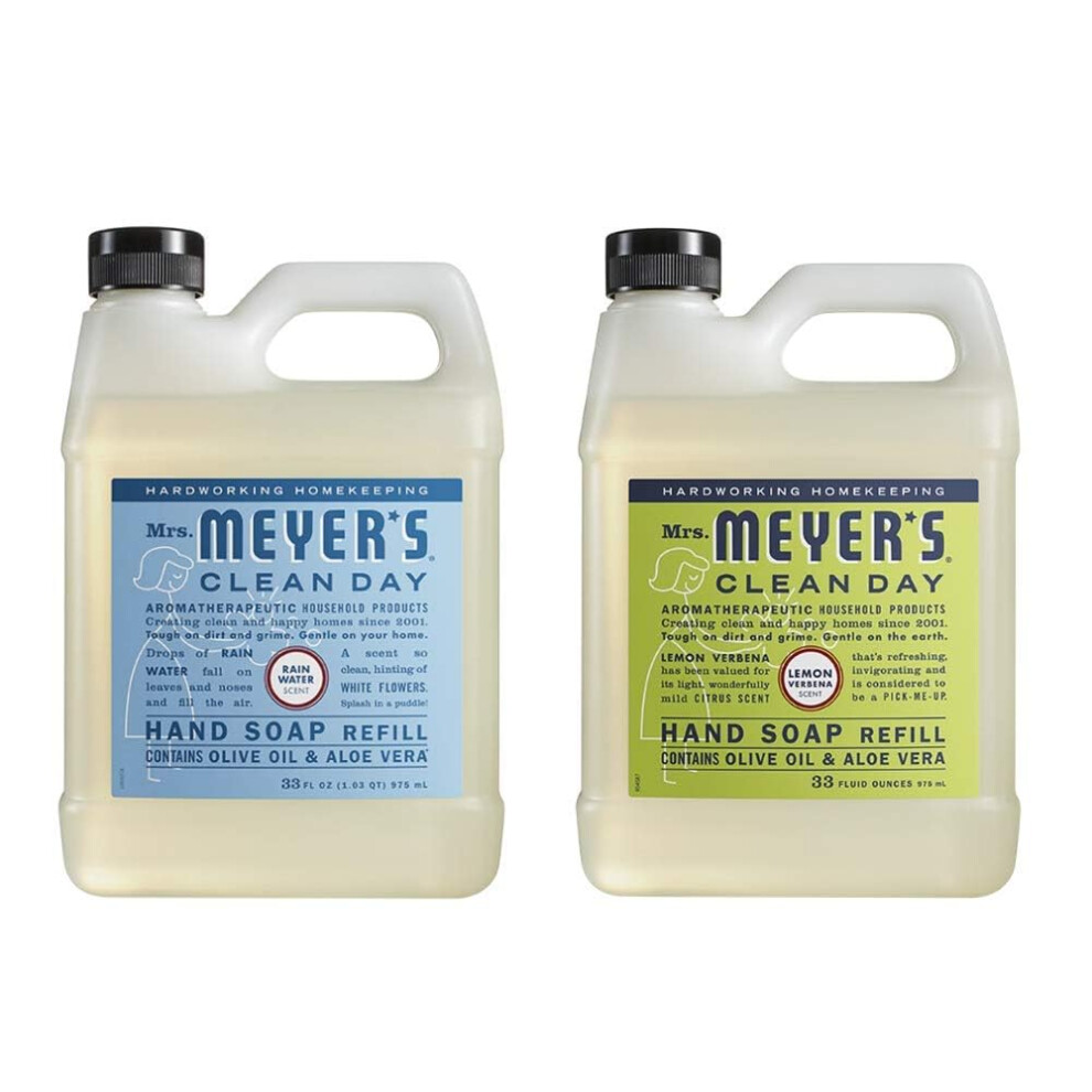 Mrs. Meyer's Clean D Mrs. Meyer's Clean Day Hand Soap Refill Scent Variety Pack 2 Ct (Lemon Verbena + Rain Water)