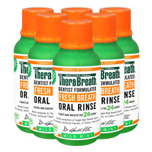 TheraBreath Fresh Breath Dentista Formulado Enxaguante Oral Suave Menta 3 Fl Oz (Pacote de 6)