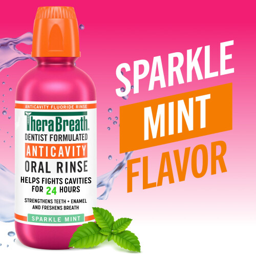 TheraBreath Anticavity Fluoride Mondwater, Sparkle Mint, 16 Fl Oz (2-Pack). 1