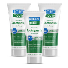Smartmouth premium a zinco ione dentifricio cavit smalto e placca aiutano la menta delicata 3,4 oz 3 pacchetto