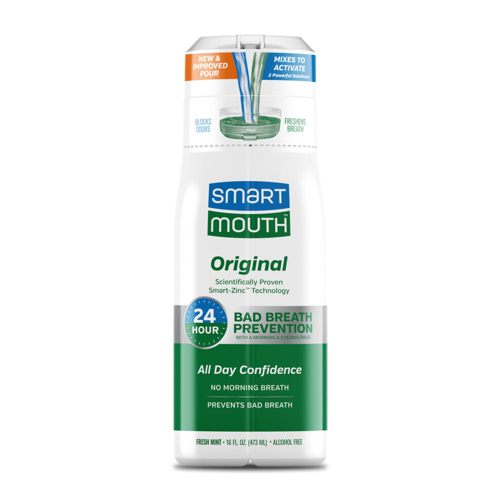 Smartmouth Original Activated Mouthwash - Adult Mouthwash For Fresh Breath - Oral Rinse For 24-Hour Bad Breath Relief With Twice Daily Use - Fres