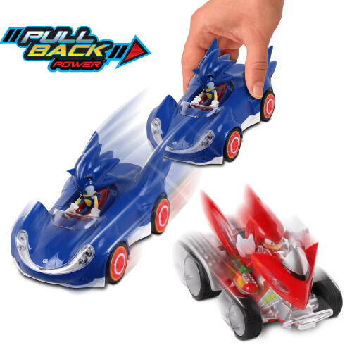 NKOK Sonic The Hedgehog Knuckles & Sonic Pull-Back Racers - 2-Pack 1