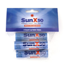 CoreTex Sun X 50 Lip Balm SPF 50 - Confezione da 4 balsami per labbra con protezione solare ad ampio spettro (protegge dai raggi UVA/UVB) - Resis