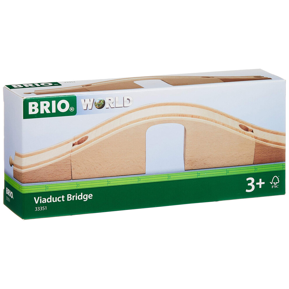 Brio World 33351 - Viaduct Bridge - 3 Piece Wooden Toy Train Accessory For Kids Ages 3 And Up