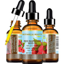 Botanical Beauty ROTES HIMBEERKERNL, 100 % rein natrlich, nativ. Kaltgepresstes, unverdnntes Trgerl fr Gesicht, Haut, Haare, Krper und Ngel,