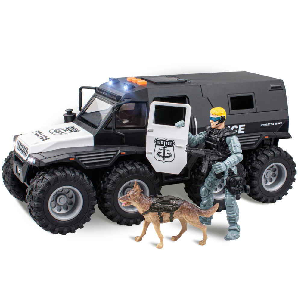 I Diy Police Car Toy 8X8 Carrise De Police Propulsion De Frottement Avec Des Portes Lgres Et Des Sons Ouvertes Polio-Policier Et Voiture De P-image
