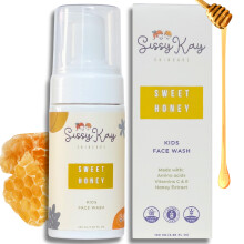 Sabonete facial de espuma Sissy Kay Kids para meninos e meninas - Sabonete facial natural para crianas - Limpador suave de mel com vitamina C e