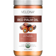velona USDA-zertifiziertes Bio-Rotpalmenl 32 Fl Oz | Lebensmittel- und Kosmetikqualitt | im Glas | Kaltgepresstes Extra Virgin | Haut Gesicht Krpe