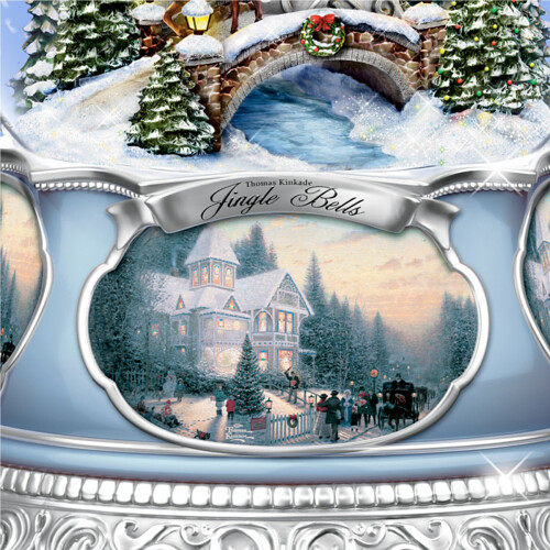 Snowglobe Χριστουγέννων Thomas Kinkade Jingle Bells από την Bradford Exchange 2