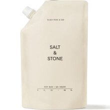 Salt & Stone Antioxidantien-reicher Duschgel-Nachfllbeutel Black Rose & Oud | Reinigt, nhrt und macht die Haut weich mit Niacinamid und Hyalurons