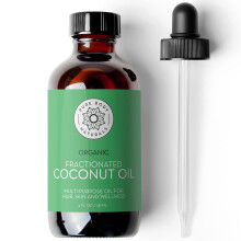 Pure Body Naturals Bio-fraktioniertes Kokosnussl fr Haut und Haar 4 fl oz  Flssiges Trgerl zur Verdnnung therischer le, Haarwachstum und Hau
