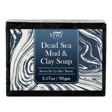 Jabón de Mar Muerto Vivo Per Lei - Jabón Facial para Mujeres - Contiene Sal del Mar Muerto, Carbón - 3.17 Oz - Pack de 1