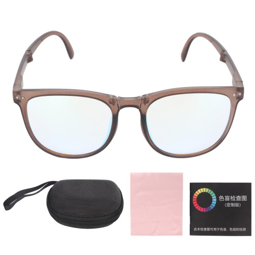Kaffeebrauner Rahmen Brille für Farbenblindheit, Rot-Grün 1