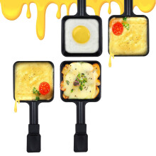HONNE, forma quadrata, rivestimento antiaderente, mini padella per raclette, sostituzione della padella per formaggi/piatti aggiuntivi per raclet