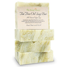 TEA TREE SOAP BAR - 4 Natural Tea Tree Oil Soap Bars for Face Hand Foot Body Wash - Fights Blemishes Itch Body Odor. 4 Large 4.5 oz Bars Ha