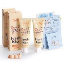 FlyDog Fresh Kiss Enzymatisches Hundezahnpasta-Set vom Tierarzt zugelassene Bio-Formel mit Kokosl-Zahnsteinentferner fr Hunde und Katzen, 2 Tuben
