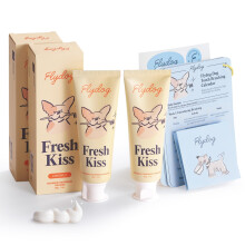FlyDog Fresh Kiss Enzymatisches Zahnpasta-Set fr Hunde vom Tierarzt zugelassene Bio-Formel mit Kokosnussl-Zahnsteinentferner fr Hunde und Katzen