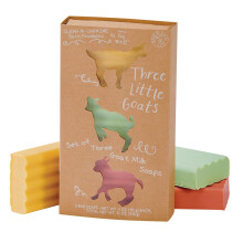 San Francisco Soap Company Simply Be Well Drie Kleine Geiten Geitenmelk Zeep Cadeauset van 3 (Set II) | Romige Mango Jabara Fruit & Papaja |