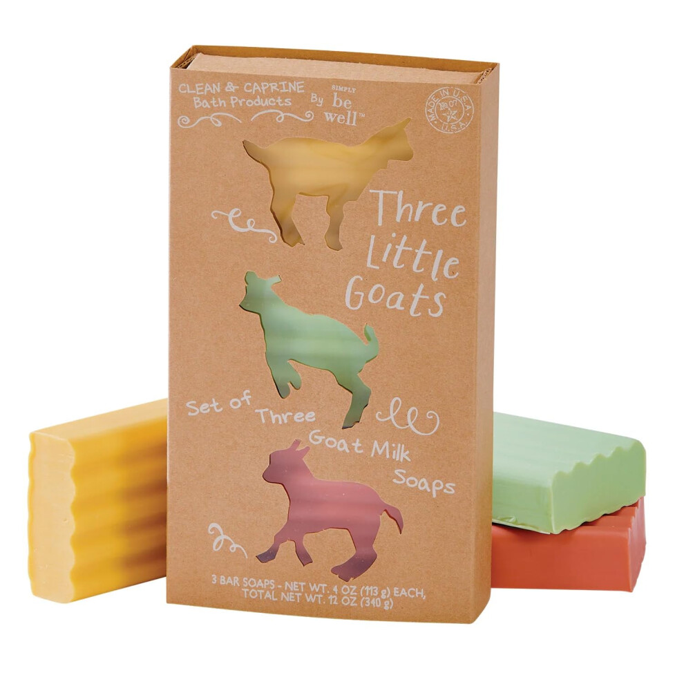San Francisco Soap C San Francisco Soap Company Simply Be Well Three Little Goats Goat Milk Soap Gift Set Of 3 (Set Ii) | Creamy Mango Jabara Fruit & Papaya |