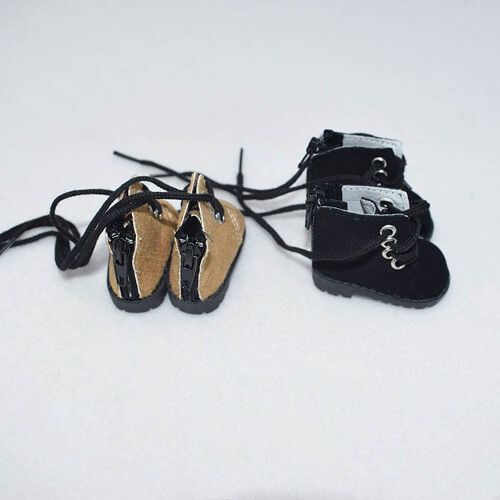 niannyyhouse Sapatos de couro para boneca de pelcia de 20 cm, comprimento 5,4 cm, acessrios para bonecas de 8 polegadas (marrom-2) 2