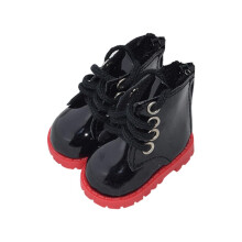 niannyyhouse 20 cm Plys dukke l?dersko L?ngde 5,4 cm 8 tommer dukketilbeh?r (sort-2)