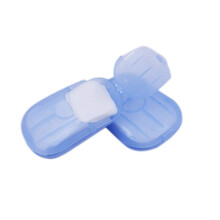 2 caixas descartveis ????portteis para viagem, caminhada, lavagem de mos, banho de papel higinico, folhas de sabonete
