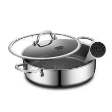 KLAPOLA Saute Pan Hybrid Non Stick 5 Quart Everyday pan Chicken Fryer PFOA Free Cookware 12 inch Deep Frying Pans with Lid Dishwasher and Oven S