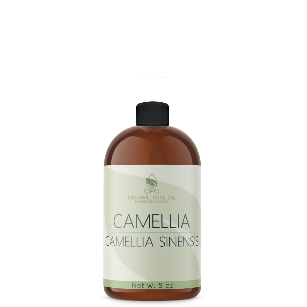 Organic Pure Oil Opo Camellia Seed Oil - 8 Oz - Pure Unrefined Cold Pressed Non-Gmo Japanese Bulk Carrier Oil For Skin Hair Nails Body Facial Hair - Hydrat