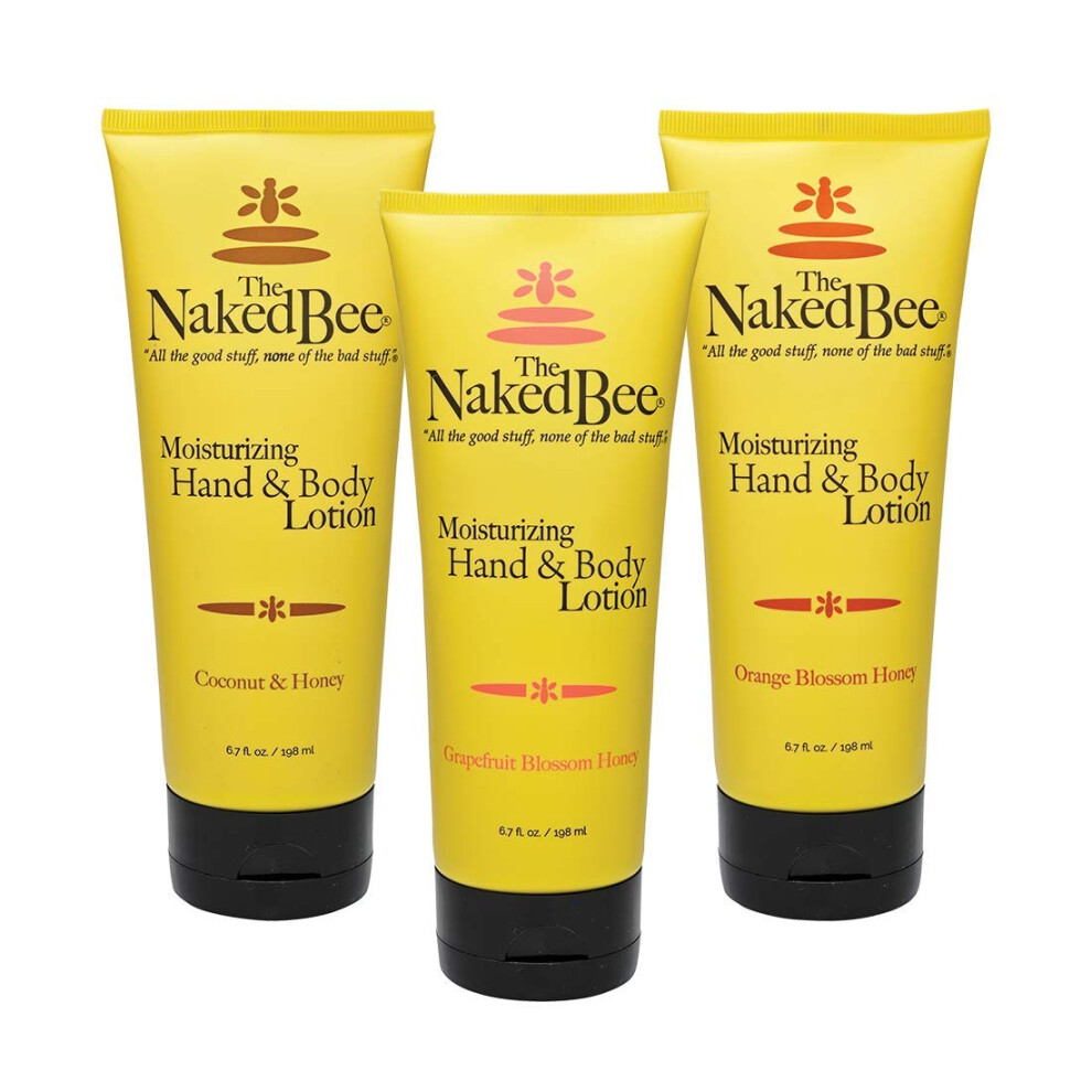 The Naked Bee Orange Blossom Honey Grapefruit Blossom Honey And Coconut Honey Hand & Body Lotion 6.7 Oz - 3 Pack