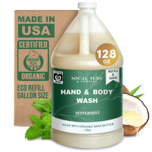 SoCal Suds & Company 128oz zertifiziertes Bio-Hand- und Krperwaschmittel mit Sheabutter Sanftes, natrliches Krperwaschmittel fr Babys und Gesic