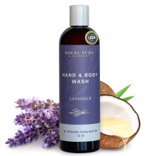 SoCal Suds & Company Bio-Sheabutter-Krperwaschmittel Lavendel-Flssigseife fr Hnde und Krper, feuchtigkeitsspendendes Duschgel, tgliches Dusch