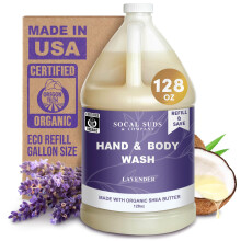 SoCal Suds & Company 128oz zertifiziertes Bio-Hand- und Krperwaschmittel mit Sheabutter sanftes, natrliches Krperwaschmittel fr Babys und Gesic