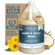 SoCal Suds & Company 128oz zertifiziertes Bio-Hand- und Krperwaschmittel mit Sheabutter Sanftes, natrliches Krperwaschmittel fr Babys und Gesic