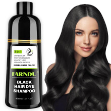 DYEING 221 BC FARNDU Schwarzes Haarfrbe-Shampoo fr graues Haar  3-in-1-Haarfrbe-Shampoo fr Frauen und Mnner mit pflanzlichen Inhaltsstoffen | C