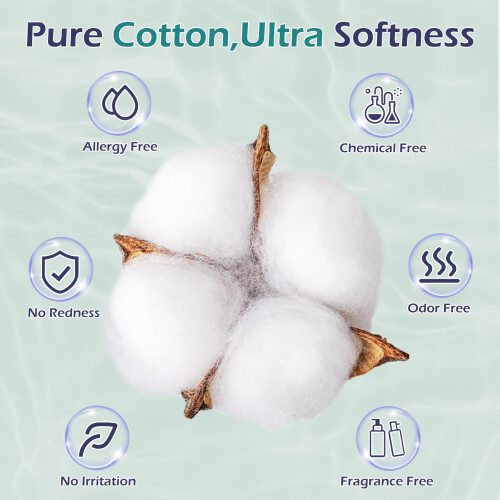 Serviettes de Visage Jetables PureSoftness, 100% Coton, Extra Large 30 x 25 cm 2