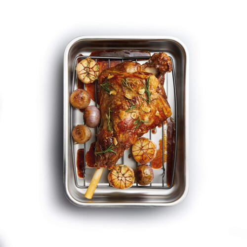 MasterClass KCMCTRAYNS26 26 x 20 cm Non Stick Roasting Rack V Shaped Carbon Steel Silver 2