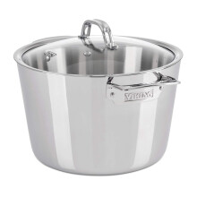 Viking Culinary 3-Ply Stainless Steel Stock Pot  8 Quart  Includes Glass Lid  Dishwasher  Oven Safe  Works on All Cooktops including Induction