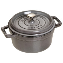 Staub Cocotte, rund, Gusseisen, 2,75 qt, Graphitgrau, hergestellt in Frankreich