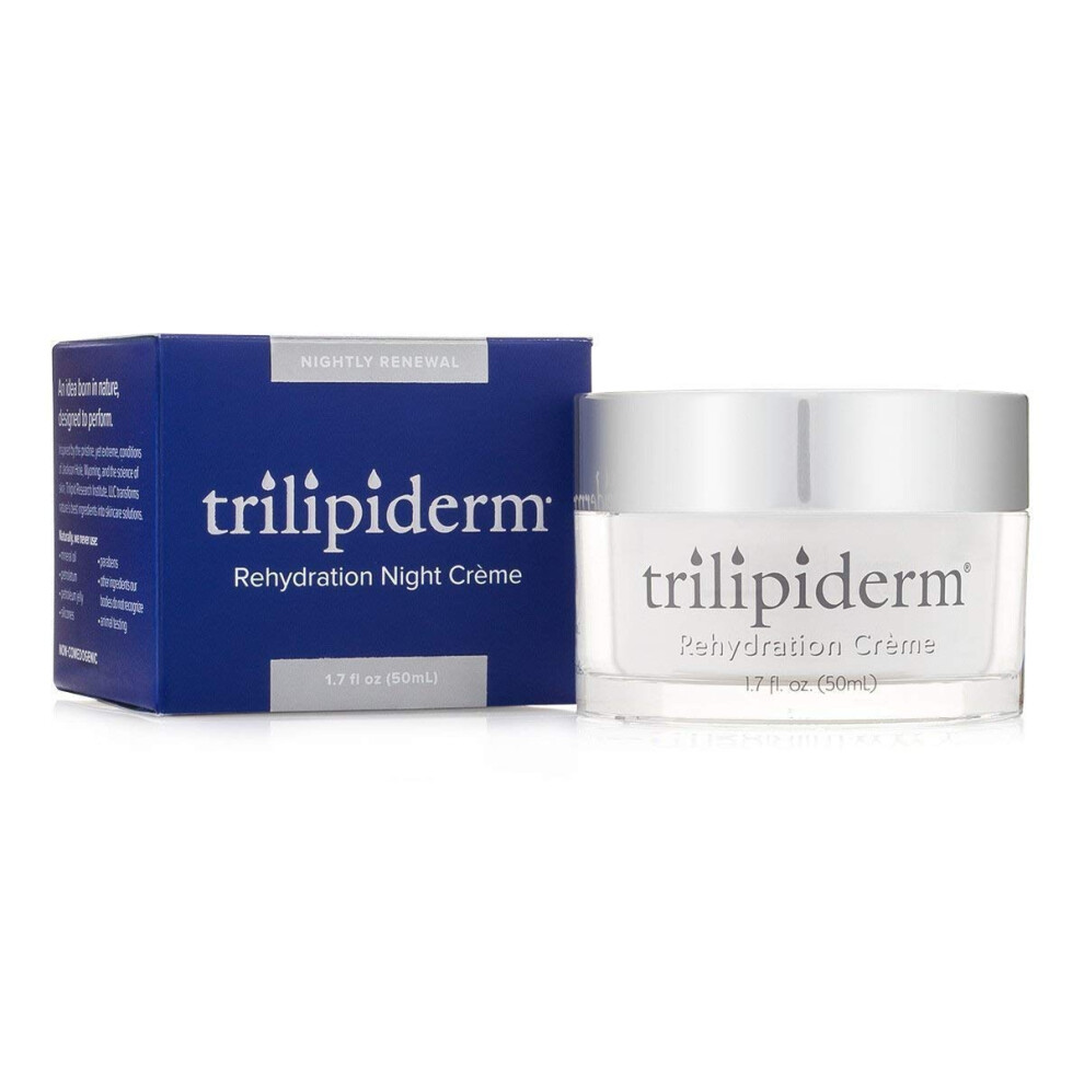 Trilipiderm Cream Rehydration Night Crme W/Hyaluronic Acid Vitamins A C E & Medyssinnian Lipid Anti Aging Facial Night Moisturizer For Face &