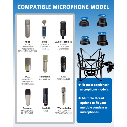 SUUNTOK Microfoon Shock Mount Universele Microfoonhouder Spider Recording 1