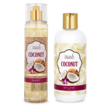 Home Spa drek 10 oz Hluboce hydratacn vonn telov mlko & 8 oz. Sada jemnch vonnch telovch mlh v luxusnm samopci pro eny a dvky (kokos)