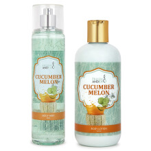 Home Spa drek 10 oz Hluboce hydratacn vonn telov mlko & 8 oz. Sada jemnch vonnch telovch mlh, luxusn samopce pro eny a dvky (okurkov mel