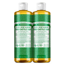 Dr. Bronner's - Pure-Castile Flytande Tvål (Mandelsmak, 16 ounce, 2-Pack) - Gjord med Ekologiska Oljor, 18-användningar