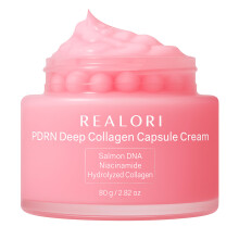 PDRN Pink Collagen Capsule Cream - Koreansk hudvrd Boba Moisturizer Lttvikts Boba Ansiktskrm med Niacinamid - terfuktande gel med C-vitaminka