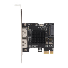 PCIe zu Power eSATA Erweiterungskarte 2-Port 6,0 Gbps Hot-Swap-Unterstützung